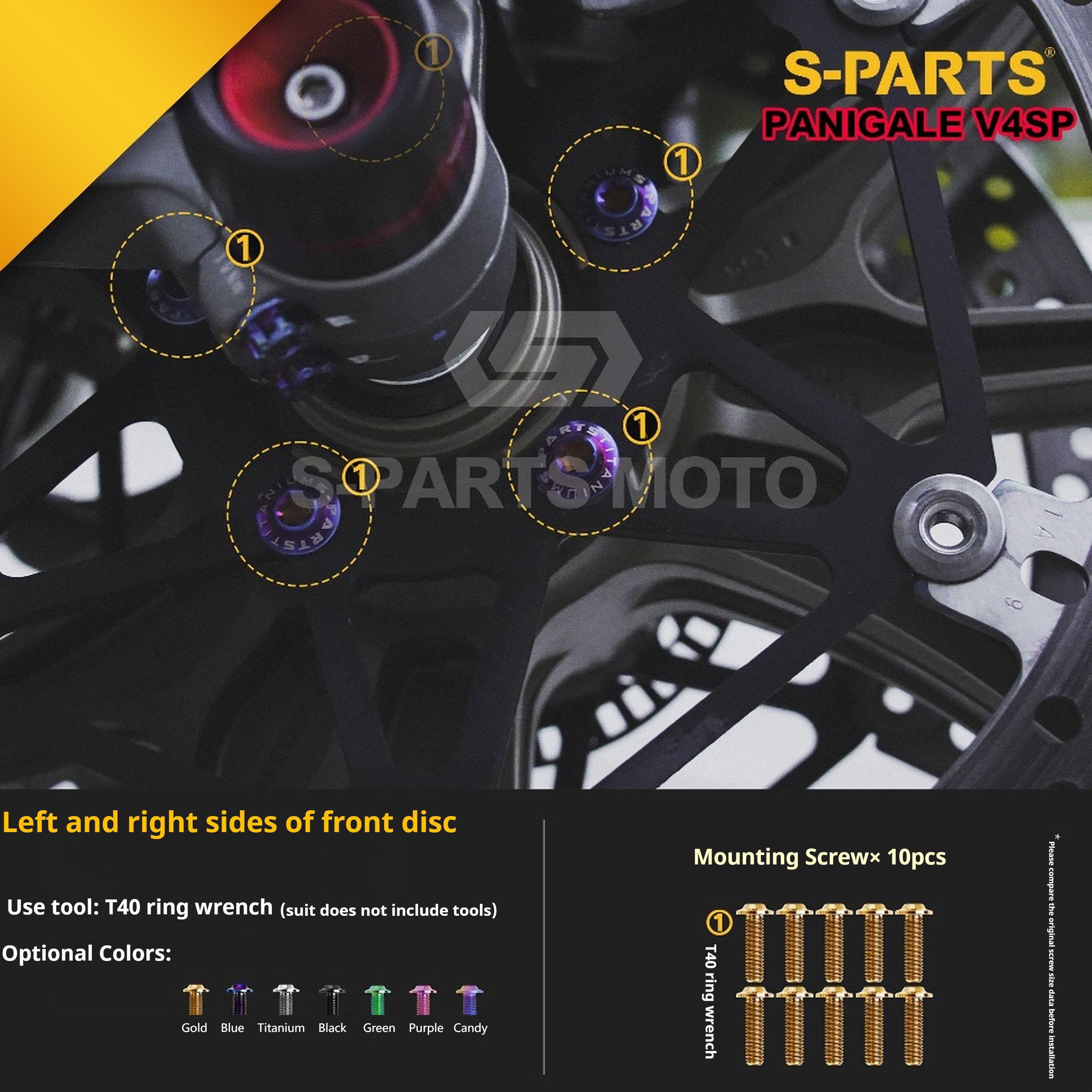 SPARTS TC4 Titanium Bolt Kit for Ducati Panigale V4SP Motorcycle