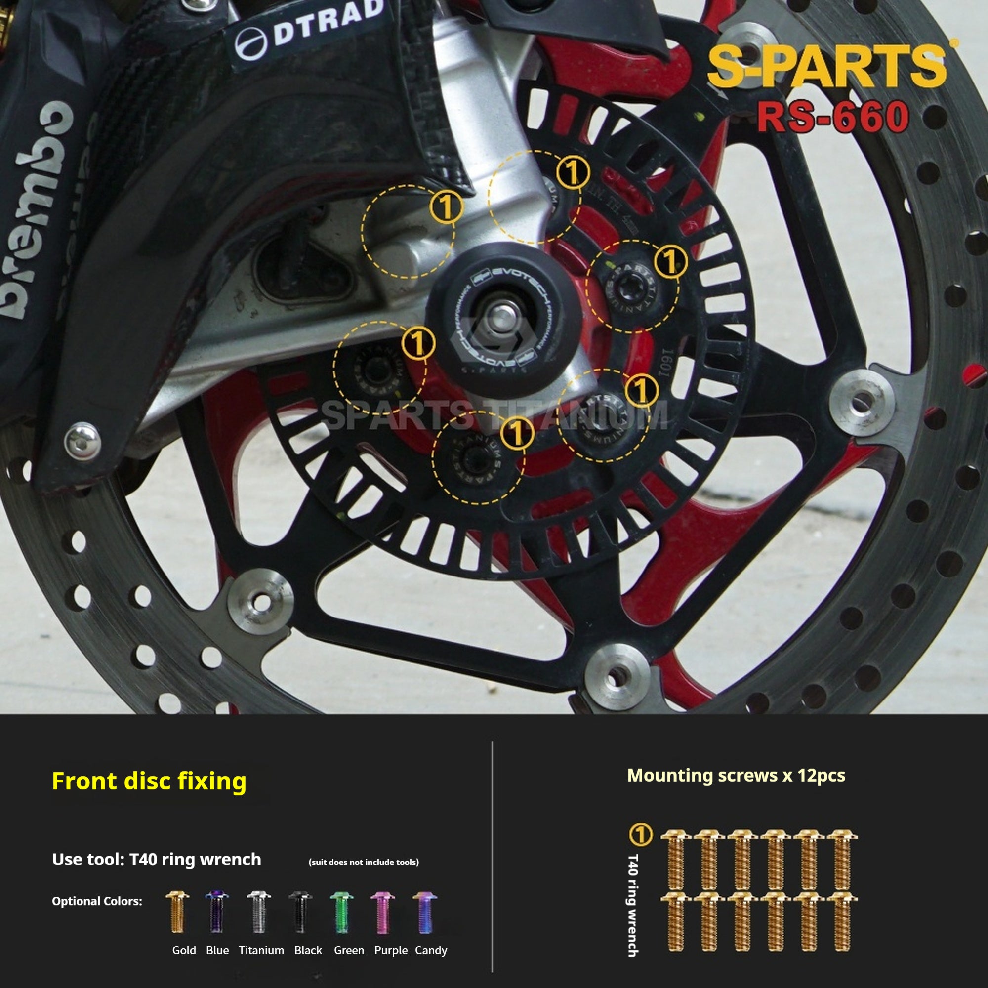 SPARTS Titanium Bolt Kit for Aprilia RS660 2021 – Custom Candy Color & CNC Titanium Upgrade Kit
