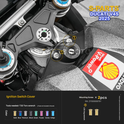 S-PARTS Titanium Front Fairing and Cockpit Fastener Kit for Ducati Panigale V4S 2025