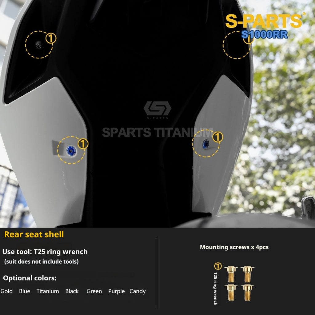 SPARTS TC4 Titanium Bolt Kit Compatible with BMW S1000RR — Full Motorcycle Upgrade Fastener Set