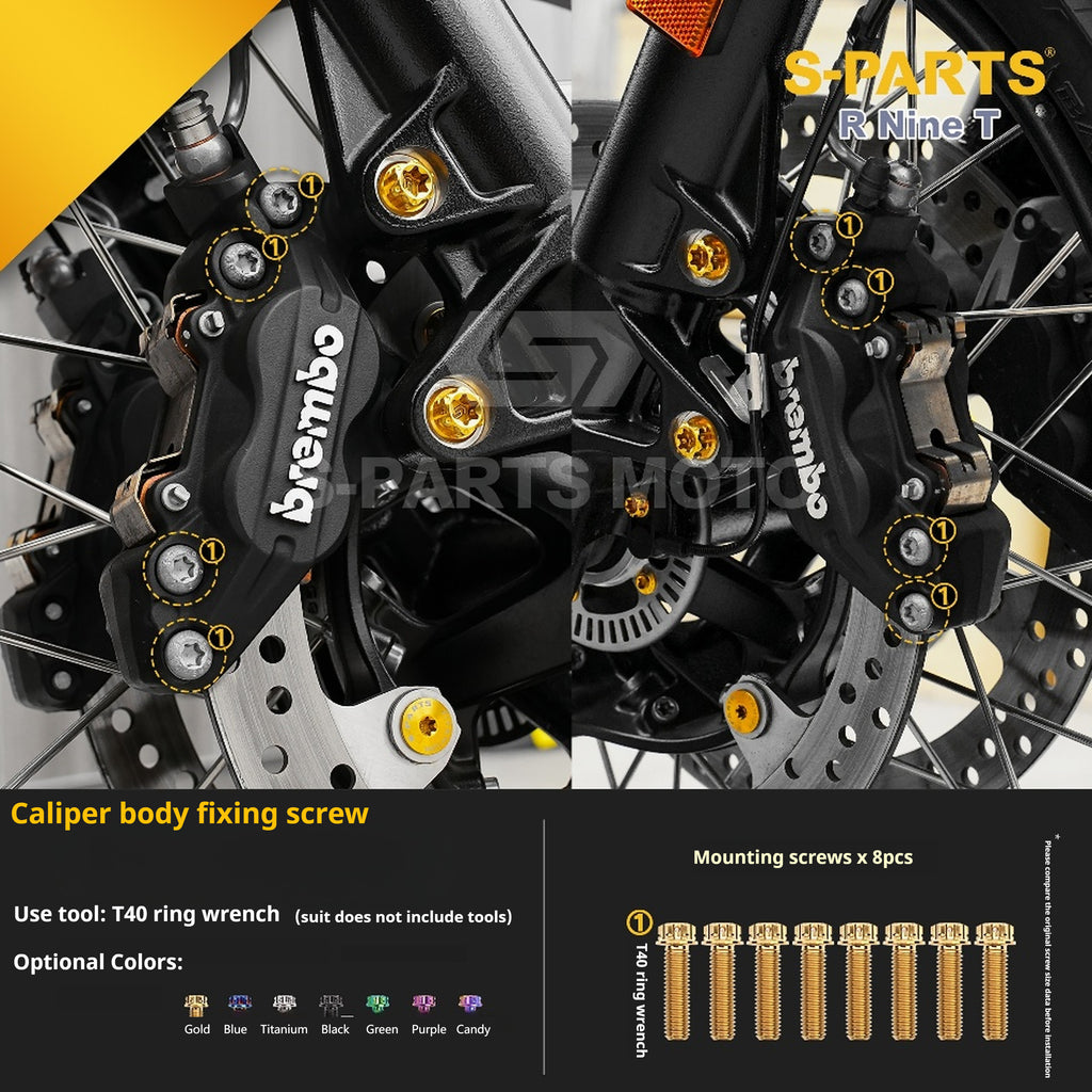 SPARTS BMW RnineT Titanium Alloy Motorcycle Bolt Upgrade Kit