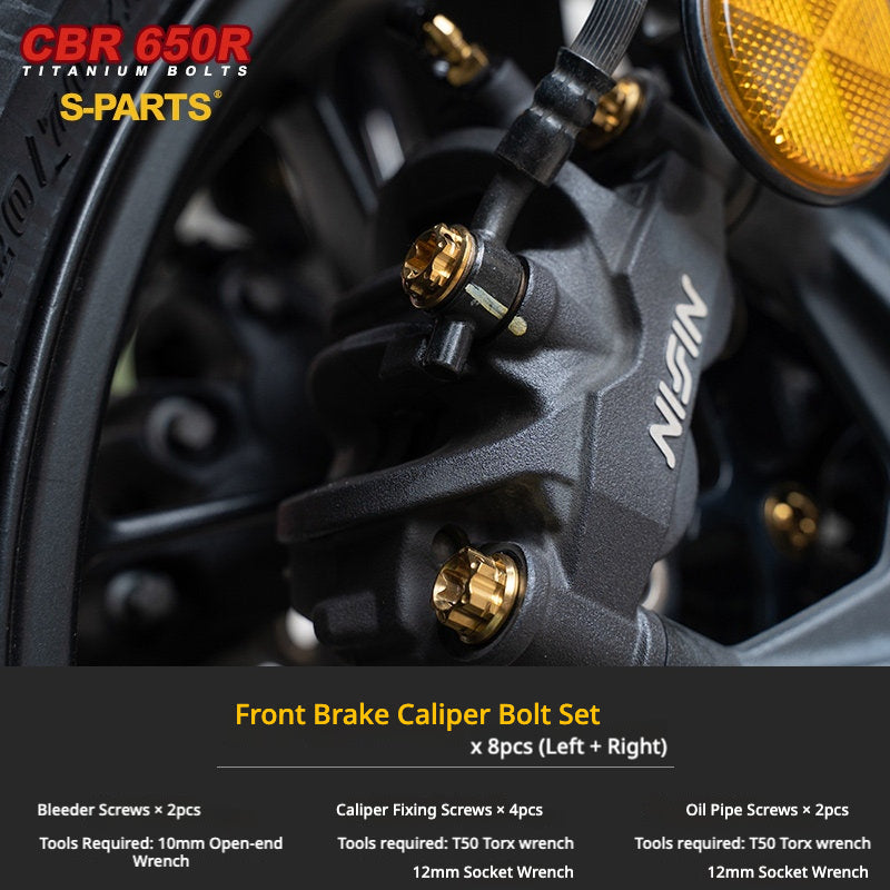 S-PARTS TC4 Titanium Bolt Kit for Honda CBR650R / CB650R | Full Motorcycle Upgrade