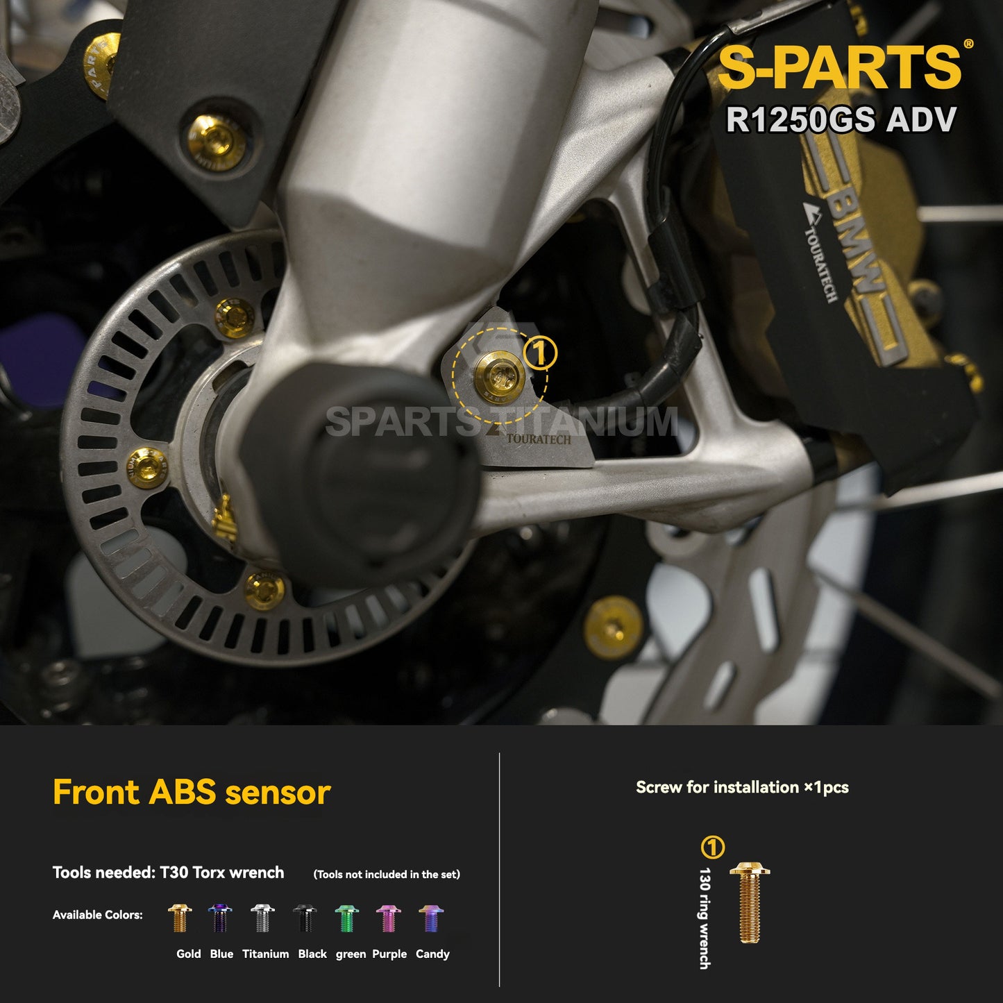 SPARTS Titanium Brake, Suspension & Handlebar Bolt Kit for BMW R1250GS / ADV
