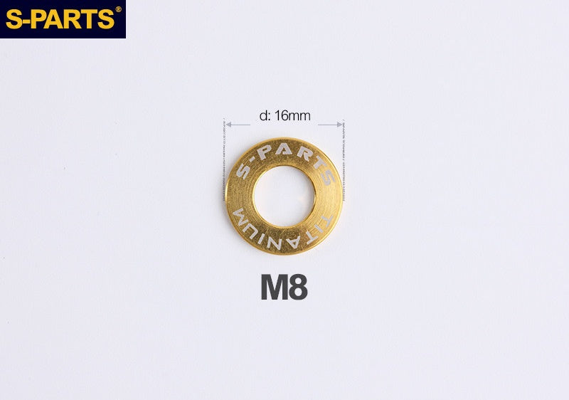 S-PARTS M8 / M10 / M12 / M14 TC4 Titanium Flat Washers for E-Bikes, Motorcycles & Bicycles
