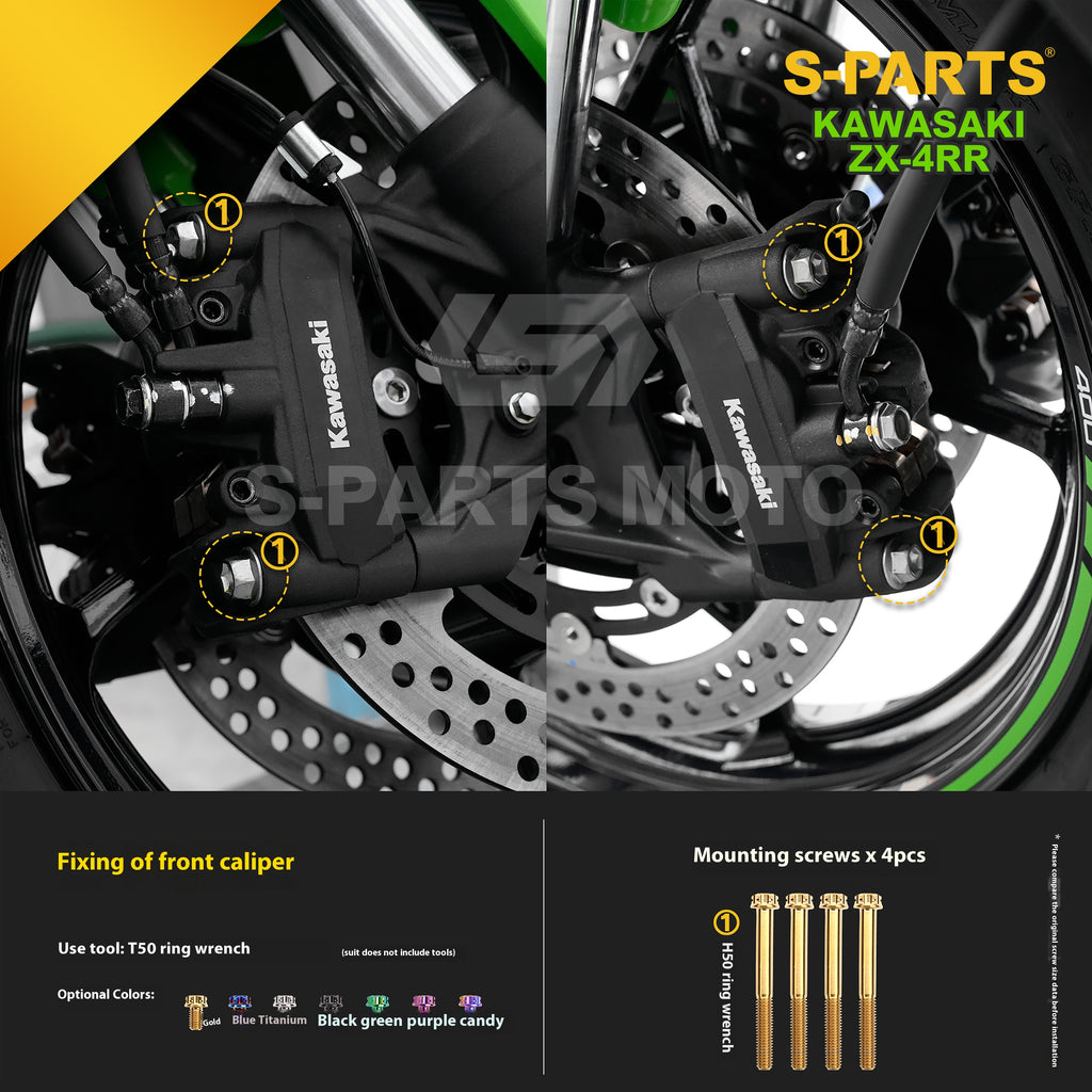 SPARTS TC4 Titanium Bolt Kit for Kawasaki ZX-4RR | Motorcycle Titanium Bolt Upgrade