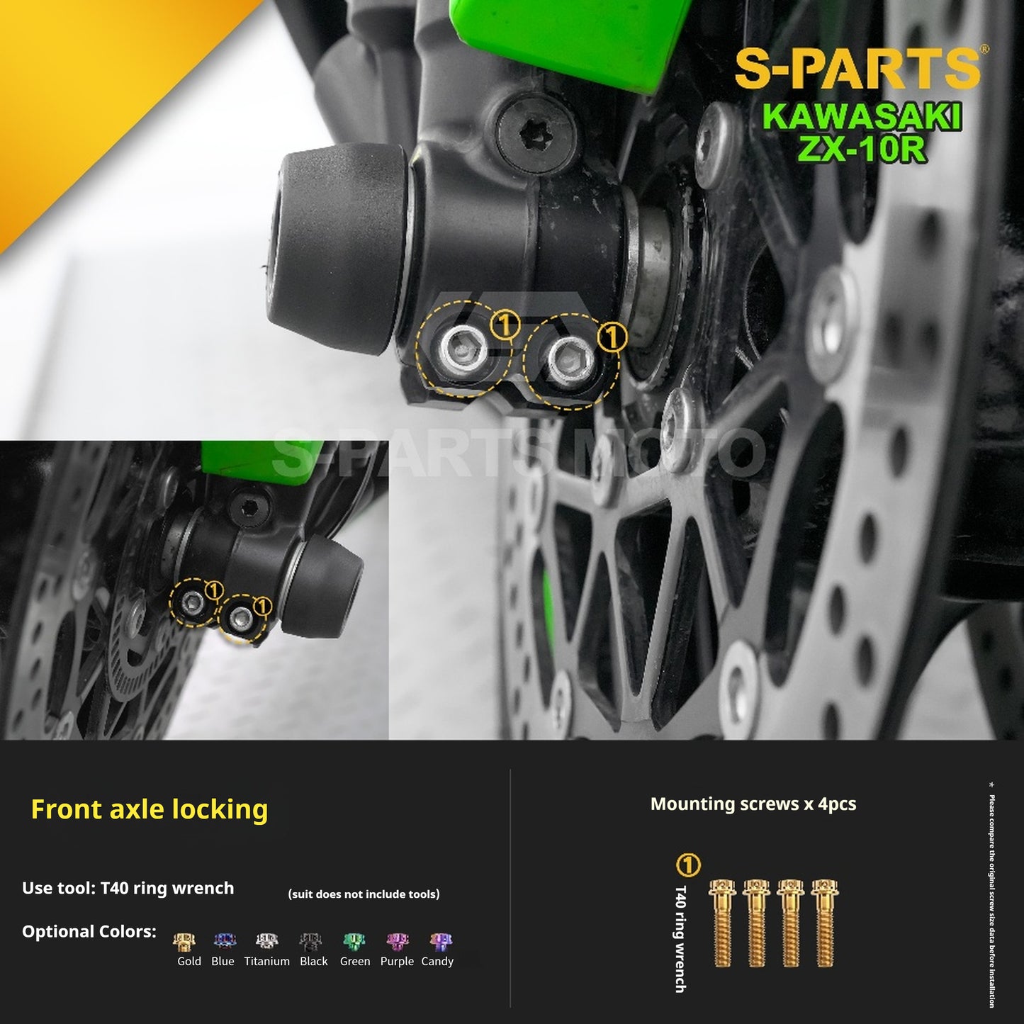 SPARTS 2023 Kawasaki ZX-10R Titanium Bolt Kit for Motorcycle/Electric Vehicle Modification