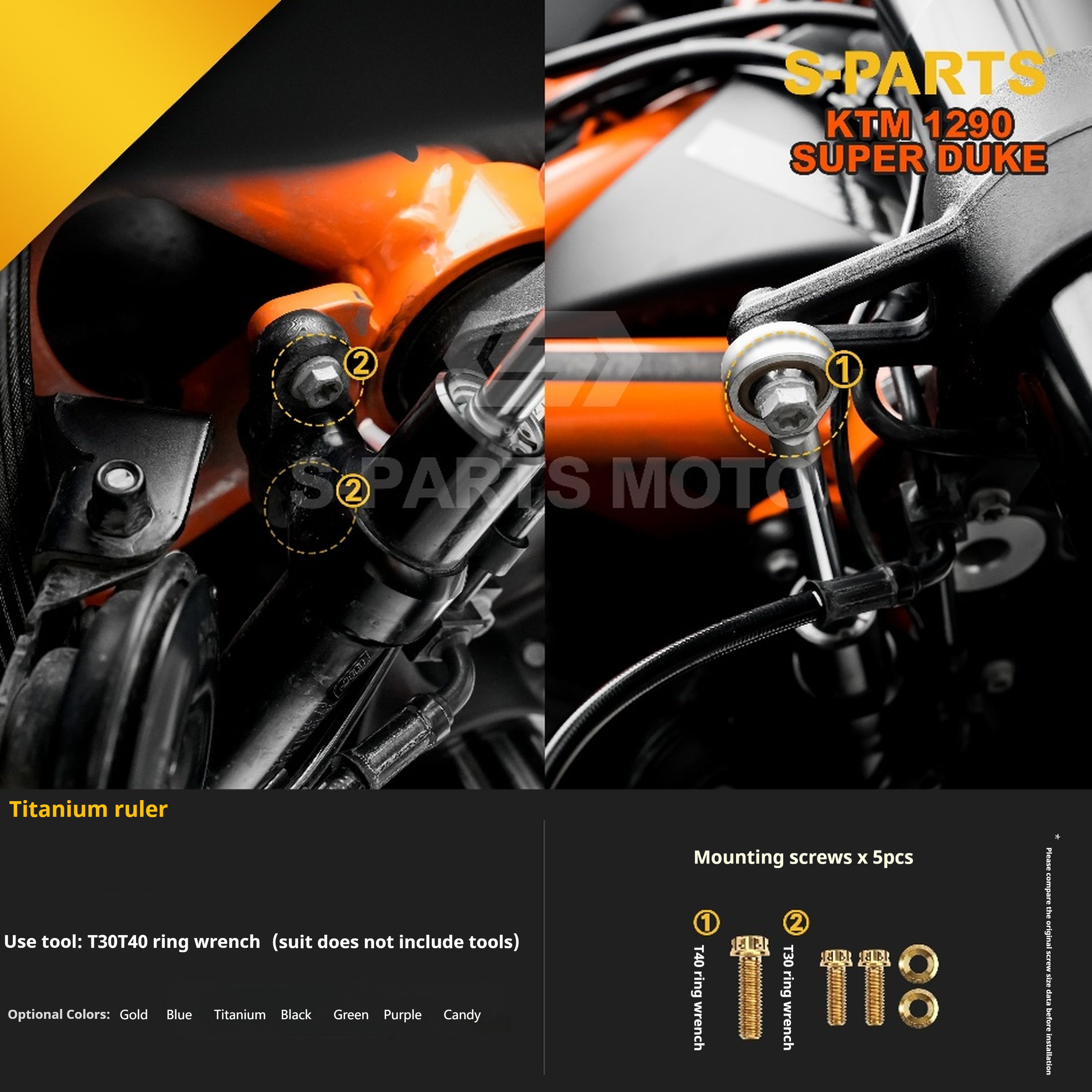 SPARTS KTM Super Duke 1290 · Full TC4 Titanium Bolt Kit｜Motorcycle Upgrade Set