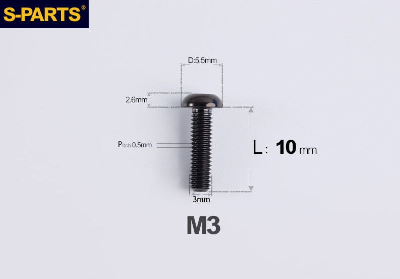 SPARTS A2 Button Head M3 Titanium Bolt