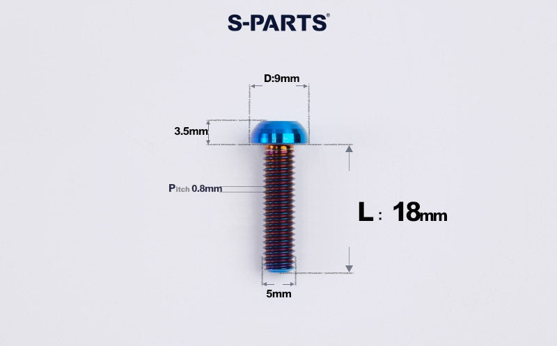 SPARTS M5 Titanium Bolt A2 Dome Head | Ultra-Light TC4 Bike Brake Caliper Bolt
