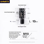 S-PARTS M10 to M10 Titanium Forward & Reverse Thread Motorcycle Mirror Adapter Bolt Upgrade