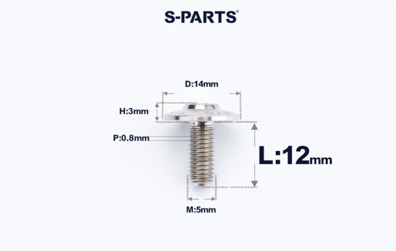 SPARTS A3 Dome Head M5 D14 Titanium Bolt | TC4 Motorcycle & E-Bike Fastener