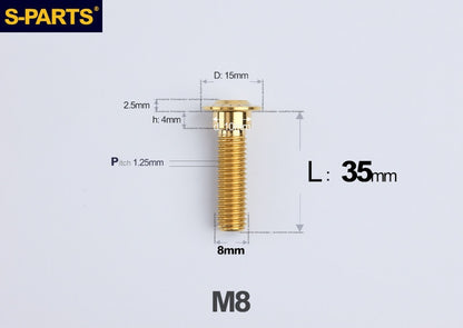 SPARTS M8 Stepped Button Head TC4 Titanium Bolt