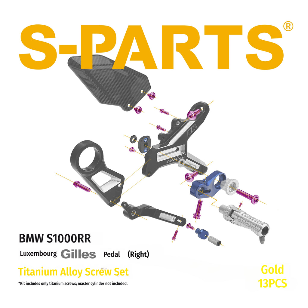 SPARTS Gilles Foot Peg Titanium Bolt Kit for BMW S1000RR – Luxembourg Edition