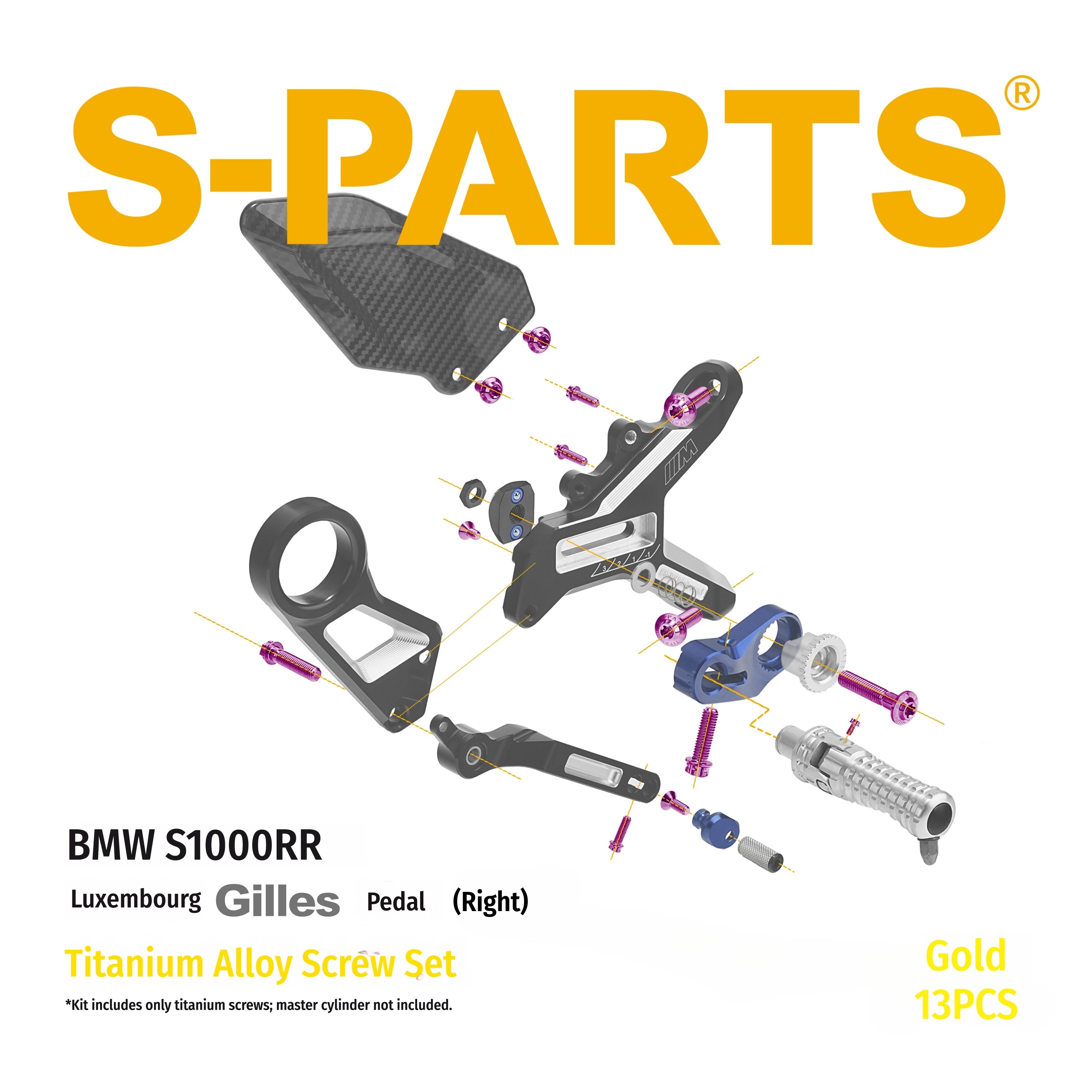 SPARTS Gilles Foot Peg Titanium Bolt Kit for BMW S1000RR – Luxembourg Edition