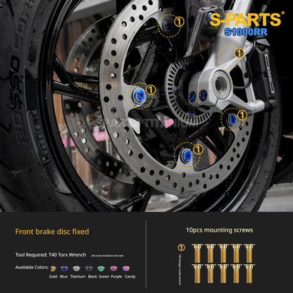 SPARTS Titanium Chassis Bolt Kit Brake Disc Caliper Sprocket Screws for BMW S1000RR
