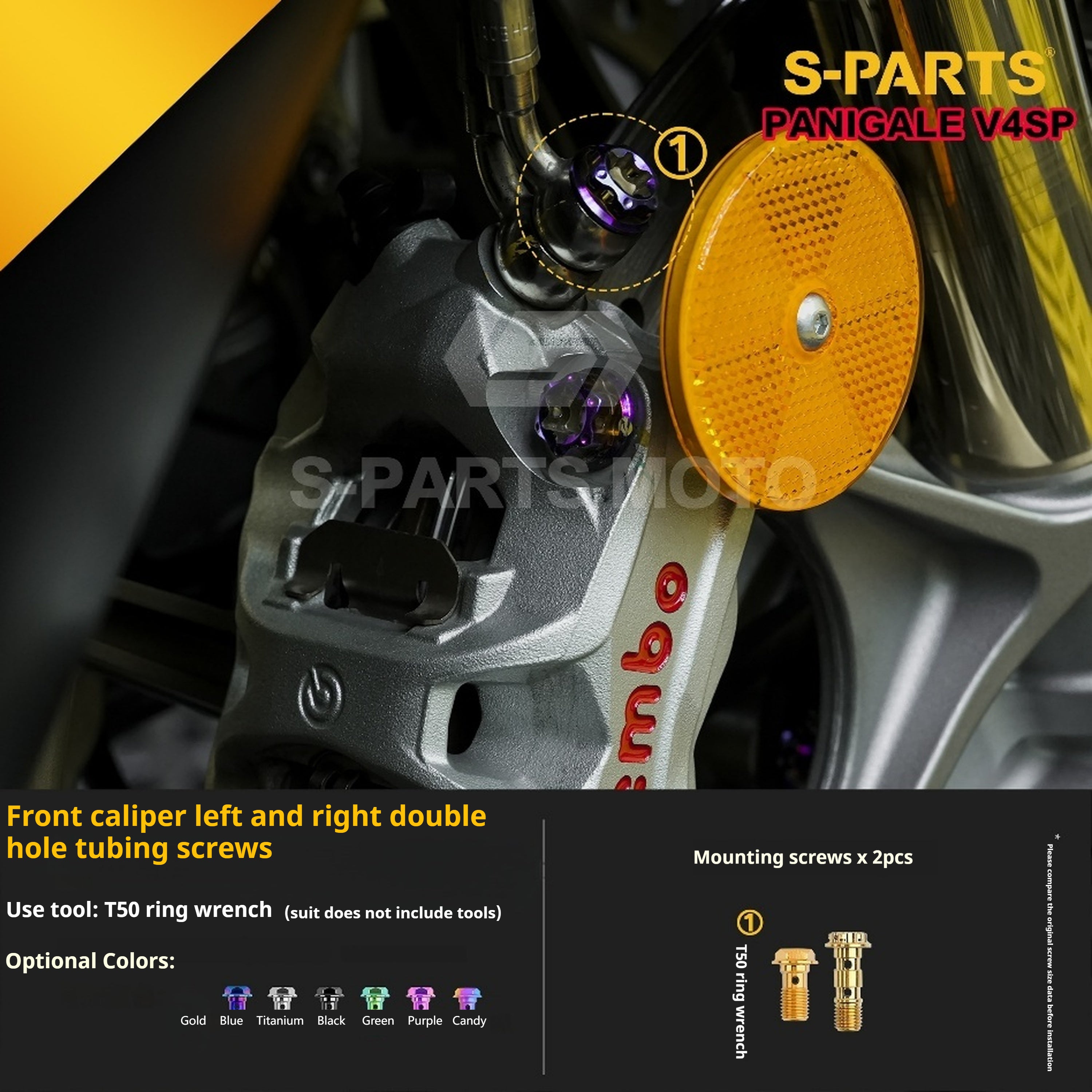 SPARTS TC4 Titanium Bolt Kit for Ducati Panigale V4SP Motorcycle