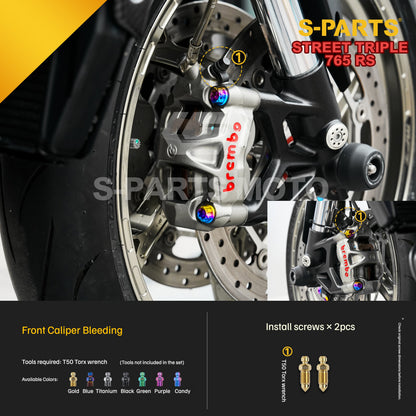 SPARTS Titanium Bolts for Triumph Street Triple 765 RS – Brake System Upgrade Fasteners