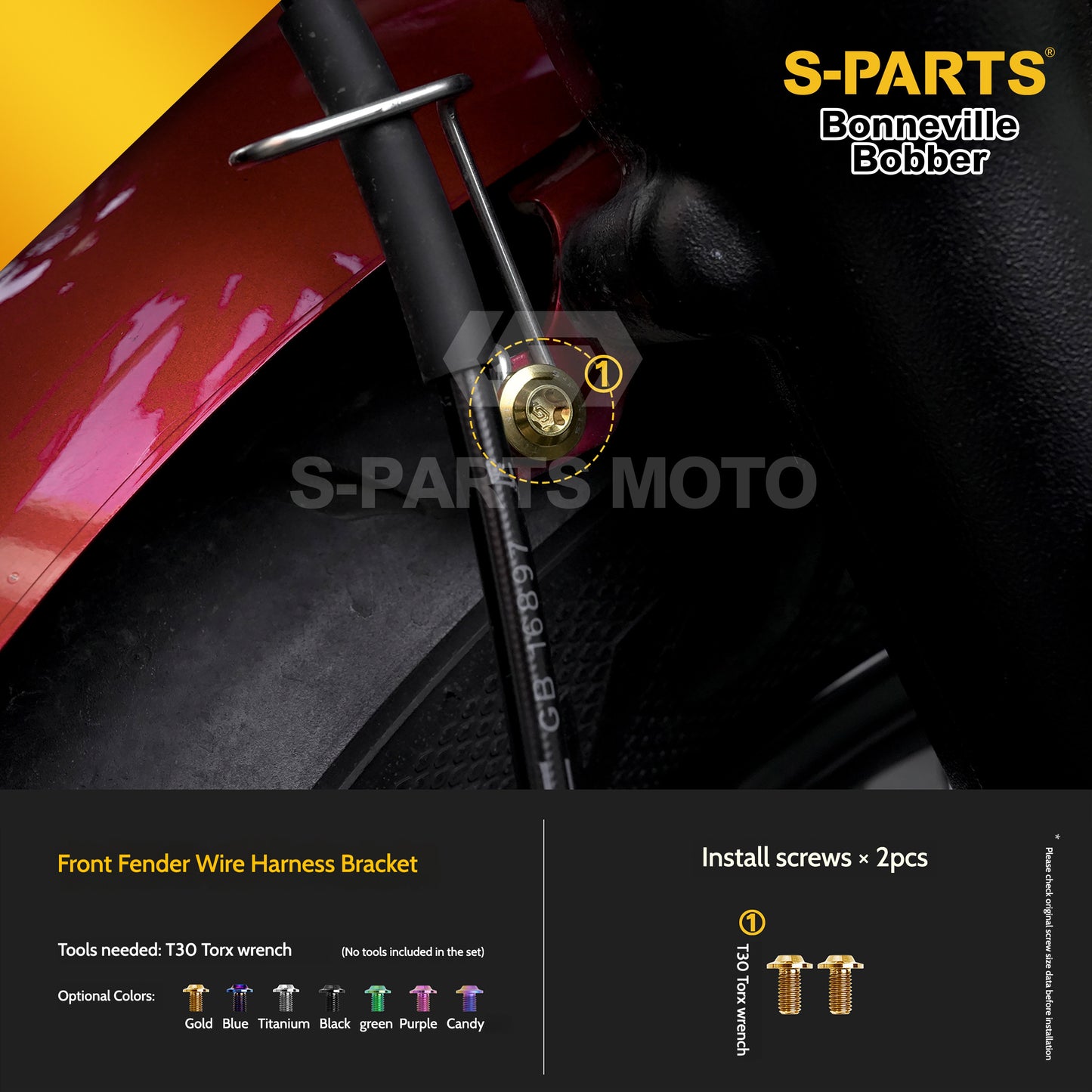 SPARTS Titanium Set Screws for Triumph Bonneville Bobber Motorcycle Modification
