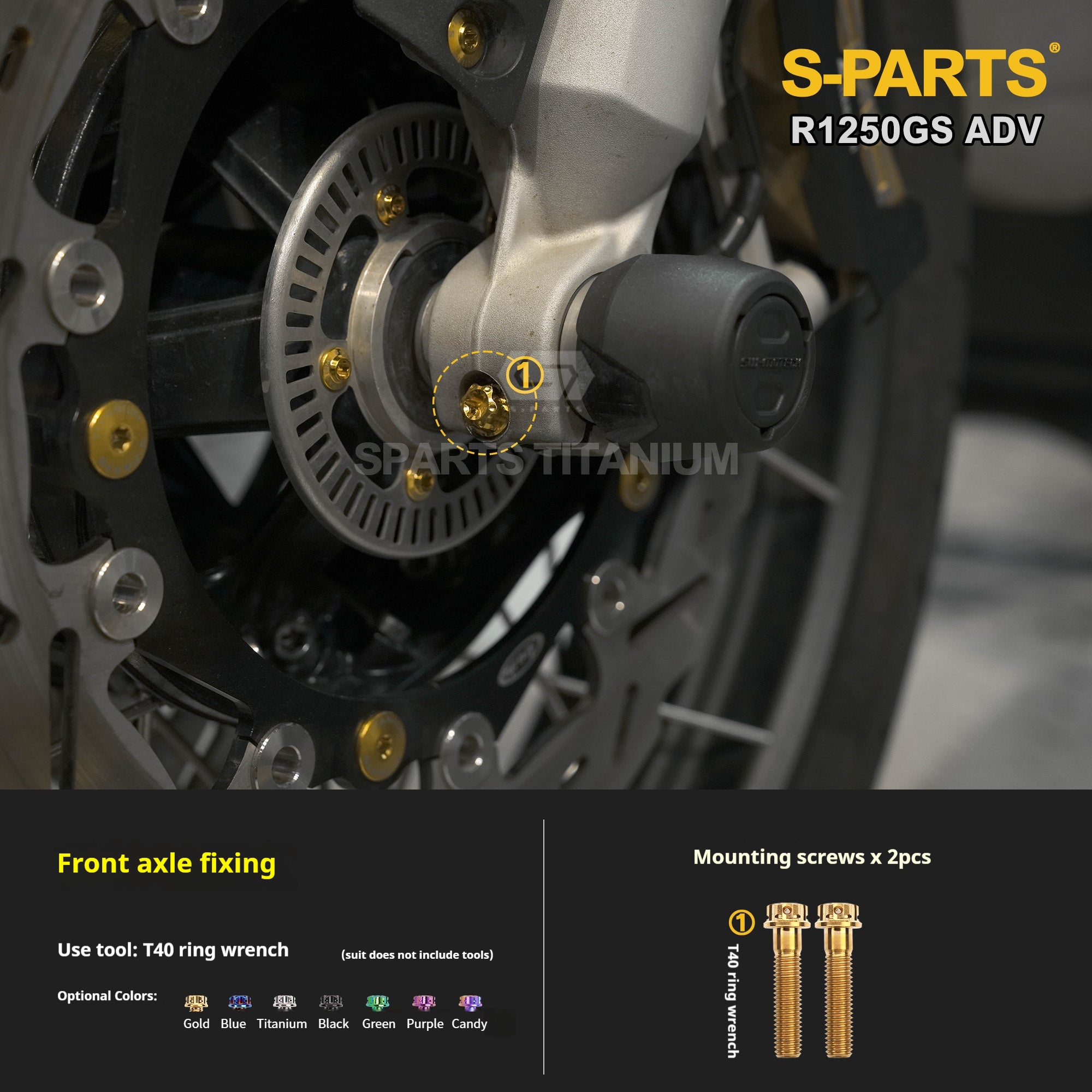 SPARTS Titanium Bolt Kit for BMW R 1250GS ADV – CNC Titanium Upgrade Kit