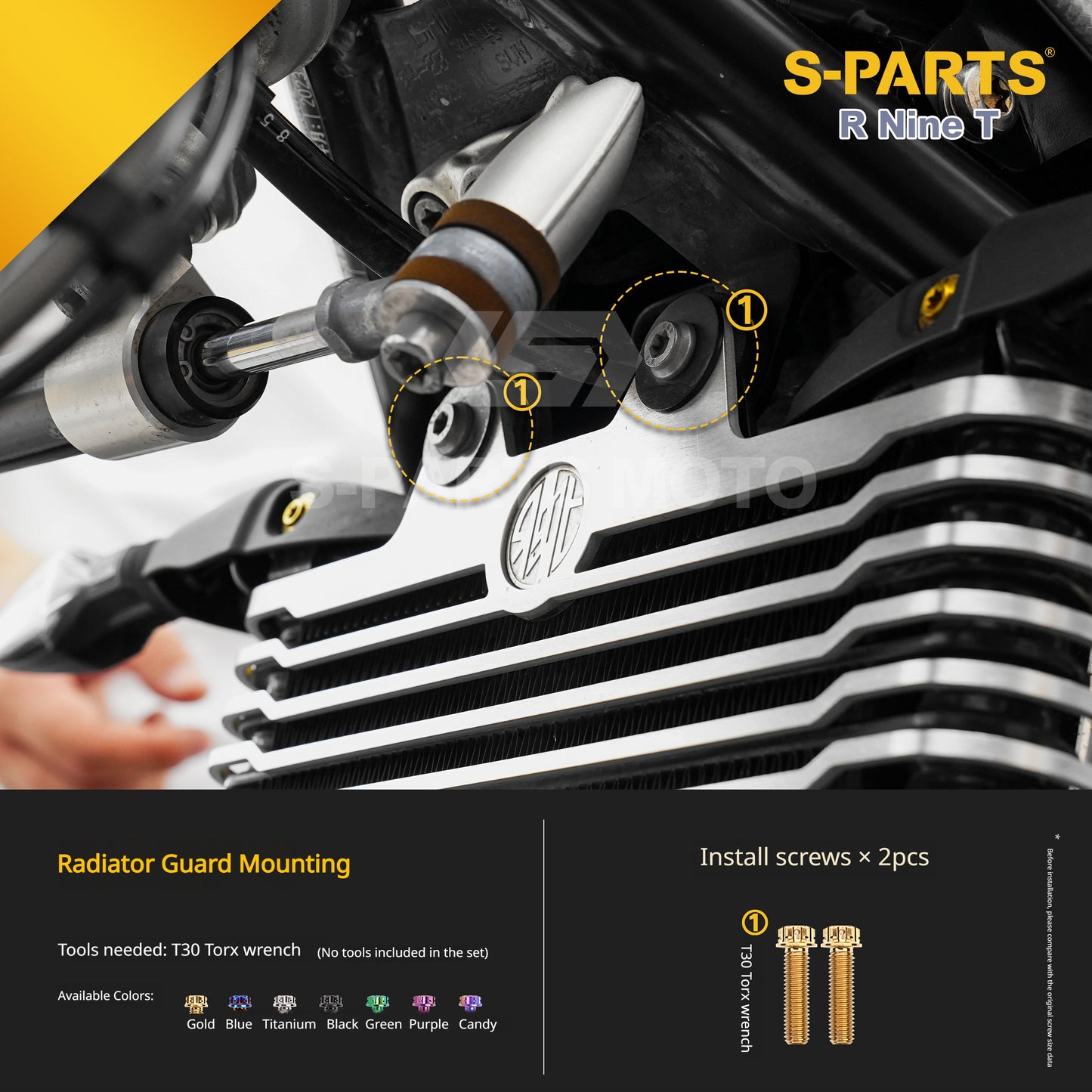 S-PARTS Premium Titanium Engine & Exhaust Bolt Kit for BMW R nineT