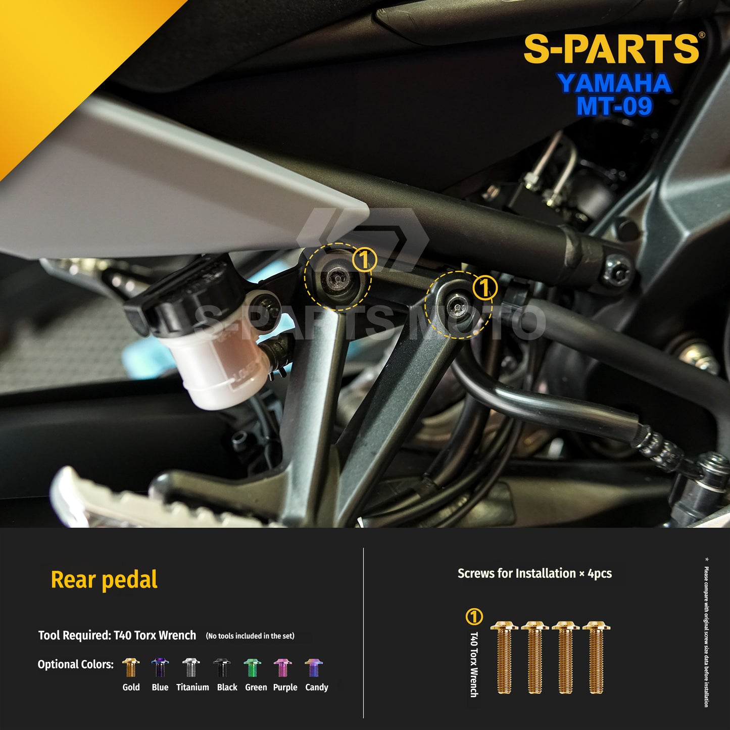 SPARTS Yamaha MT-09 Titanium Bolt Kit | TC4 Grade Motorcycle Fasteners