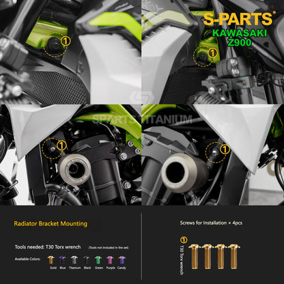 S-PARTS Titanium Fasteners Engine, Exhaust & Drive System Bolt Kit for Kawasaki Z900