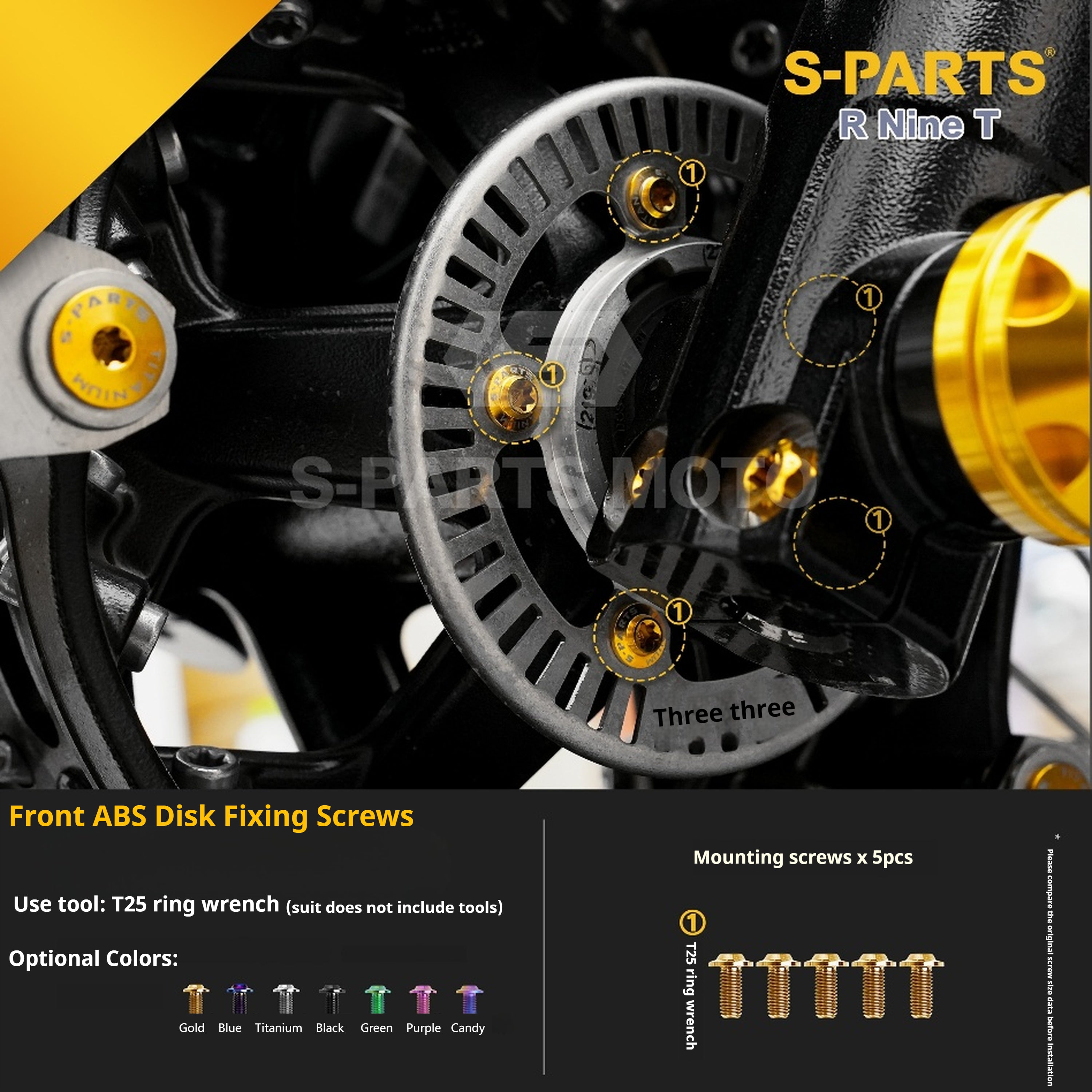 SPARTS BMW RnineT Titanium Alloy Motorcycle Bolt Upgrade Kit