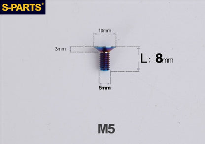 SPARTS M5 Countersunk Titanium Bolt | TC4 Flat Head Motorcycle Fastener