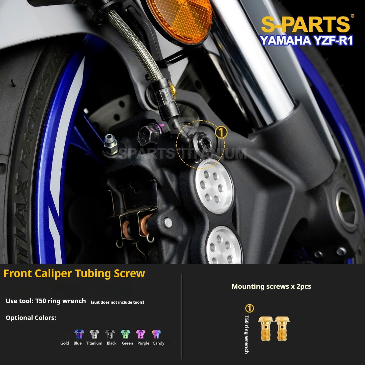SPARTS YZF-R1 Yamaha Motorcycle Modified Titanium Alloy Set Screws