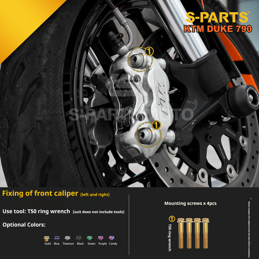 SPARTS TC4 Titanium Bolt Kit Compatible with KTM DUKE 790 – Full Motorcycle Fastener Upgrade