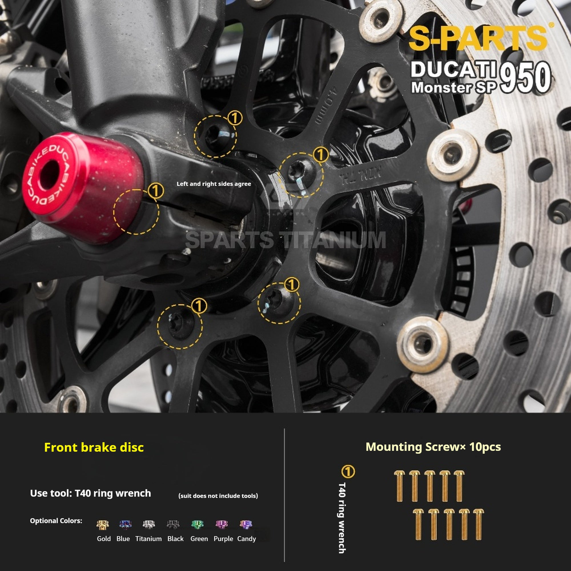 SPARTS Titanium Bolt Kit for Ducati New Monster SP 950 – CNC Titanium Upgrade Kit