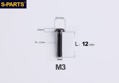 SPARTS A2 Button Head M3 Titanium Bolt