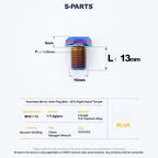 S-PARTS TC4 Titanium Mirror Plug Bolt M8 M10 RH/LH for Motorcycle