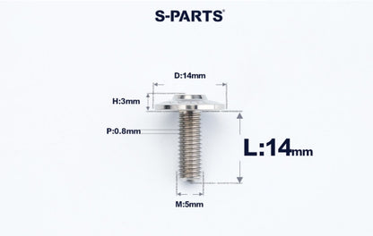 SPARTS A3 Dome Head M5 D14 Titanium Bolt | TC4 Motorcycle & E-Bike Fastener