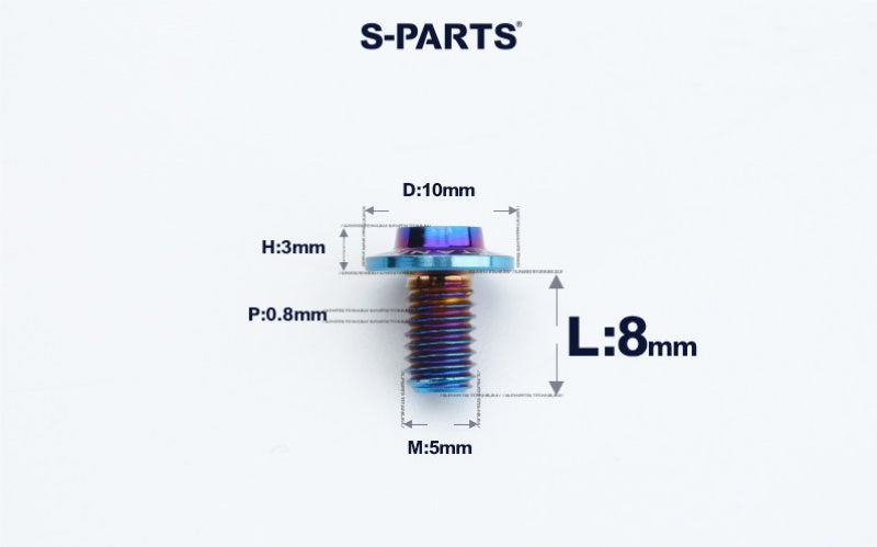 SPARTS A3 Countersunk Head M5 D10 Titanium Bolt TC4 Motorcycle & E-Bike Custom Fastener