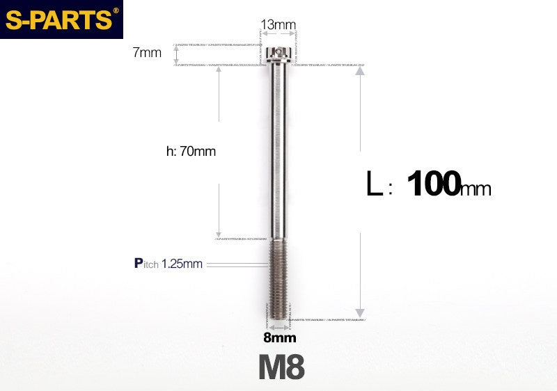 S-PARTS STAN M8 A3 Series Titanium Bolts – Standard Head TC4 Fasteners for Motorcycle & E-Motorcycle