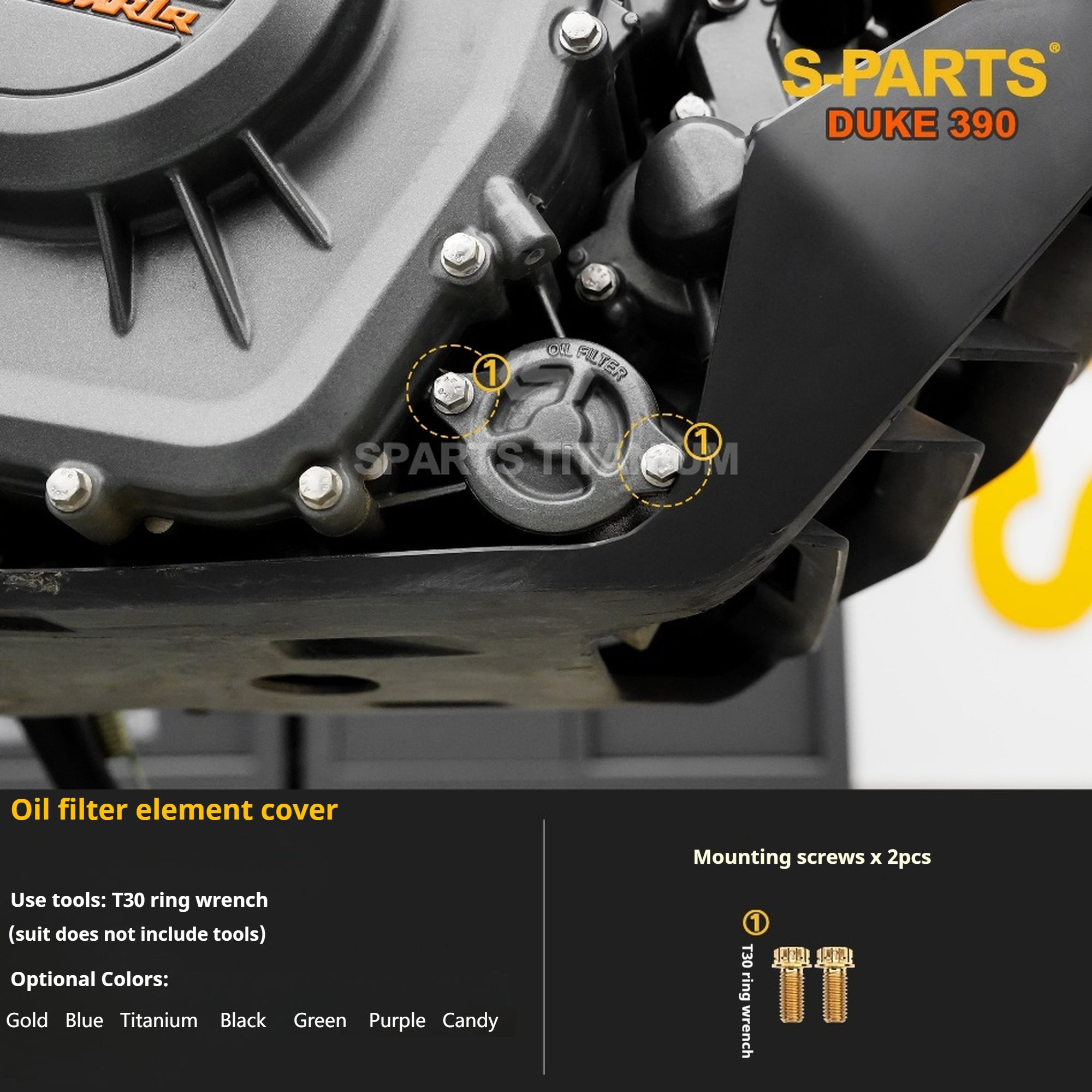 SPARTS Stan KTM DUKE 390 Dedicated · TC4 Titanium Full Motorcycle Bolt Kit