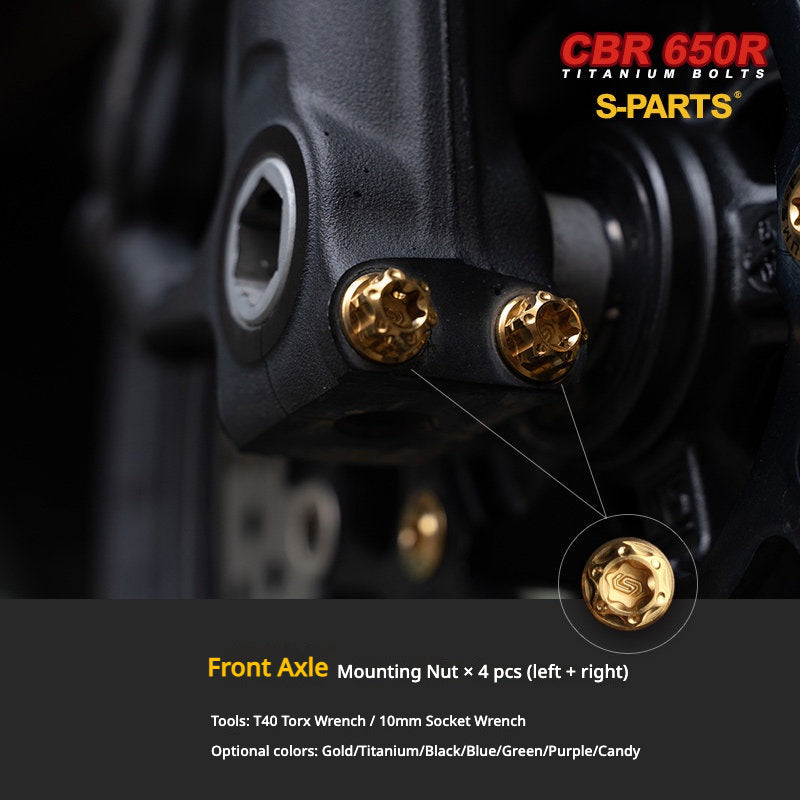 S-PARTS TC4 Titanium Bolt Kit for Honda CBR650R / CB650R | Full Motorcycle Upgrade