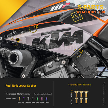 S-parts Titanium Styling & Bodywork Fairing Bolt Kit for KTM DUKE 790 | Premium Grade 5 Accessories