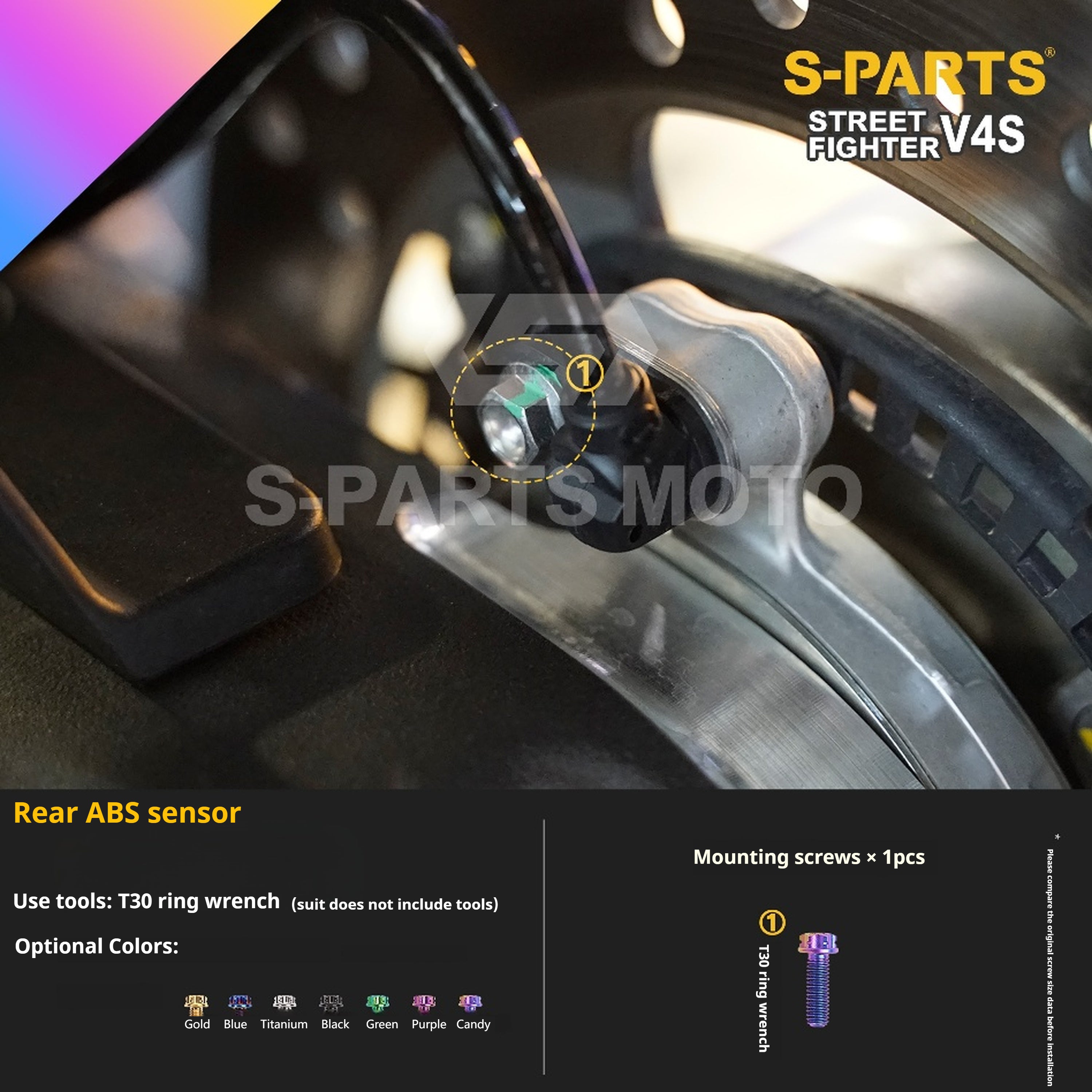 SPARTS Titanium Bolt Kit for Ducati Streetfighter V4S – Candy Color Upgrade