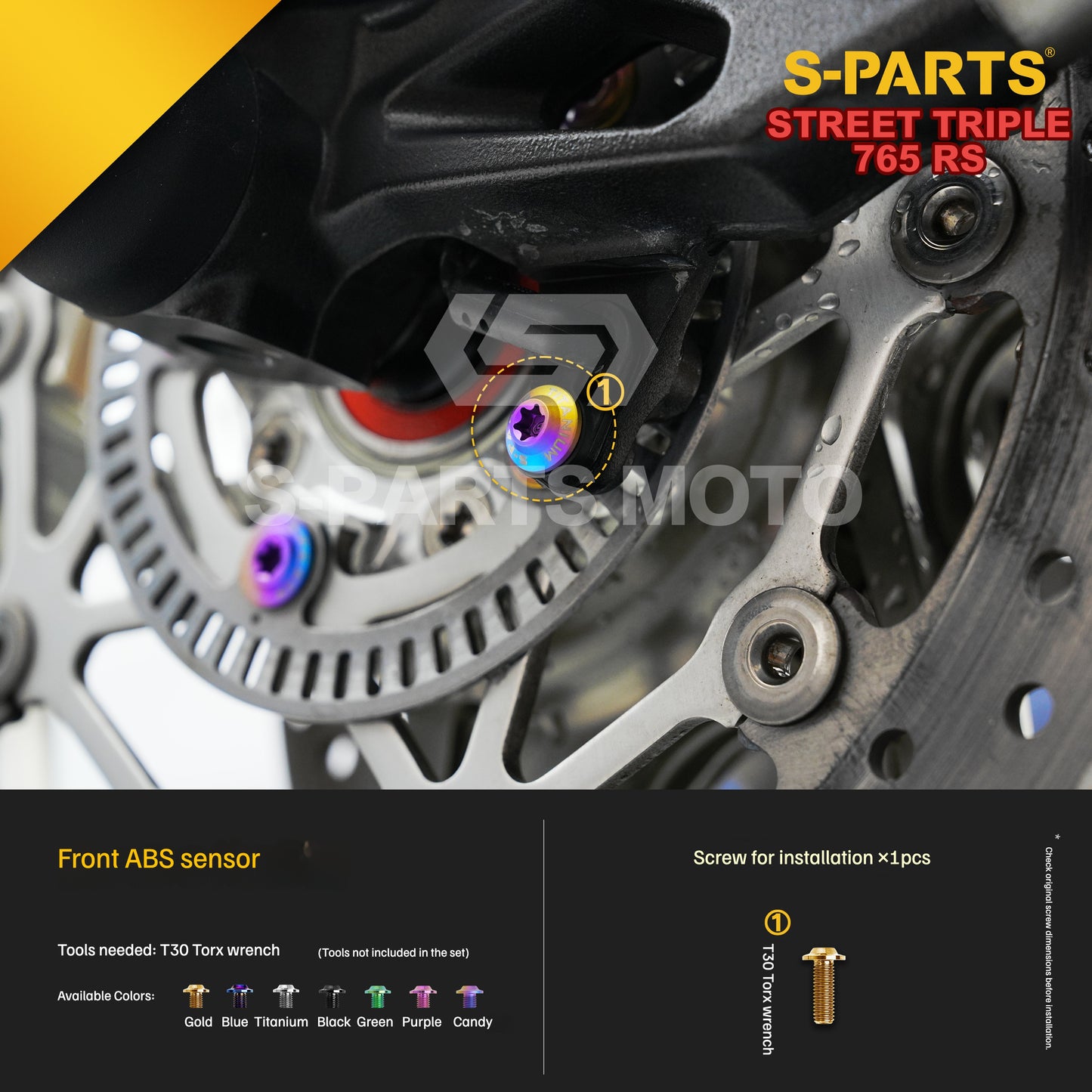 SPARTS Titanium Bolts for Triumph Street Triple 765 RS – Brake System Upgrade Fasteners