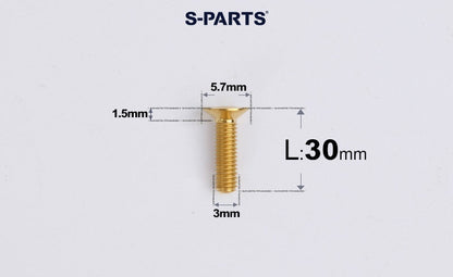 SPARTS Series M3 L6-30 Countersunk Titanium Bolt