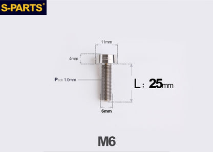SPARTS M6 × L20-35 Titanium Anti-Theft Caliper Set Screws for Motorcycle 2-Piston Brake Calipers