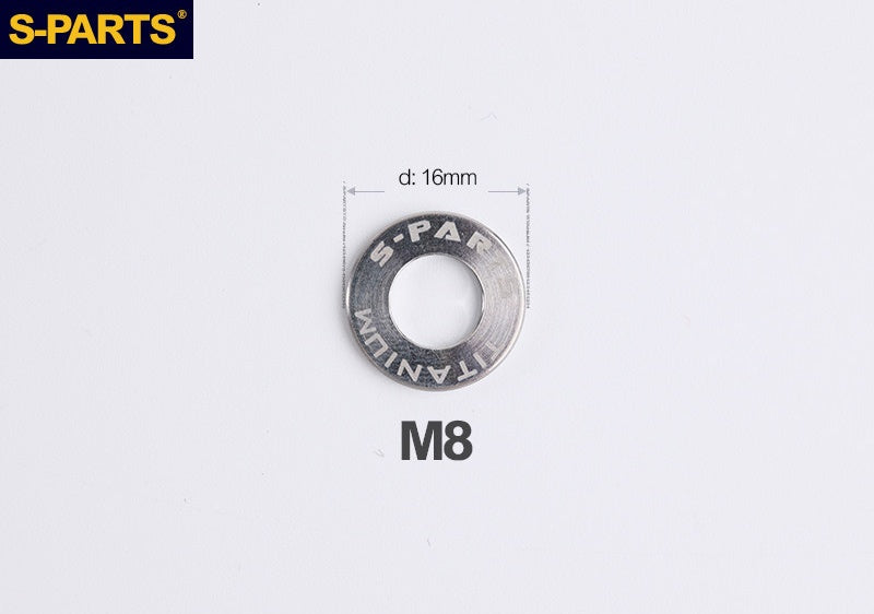 S-PARTS M8 / M10 / M12 / M14 TC4 Titanium Flat Washers for E-Bikes, Motorcycles & Bicycles