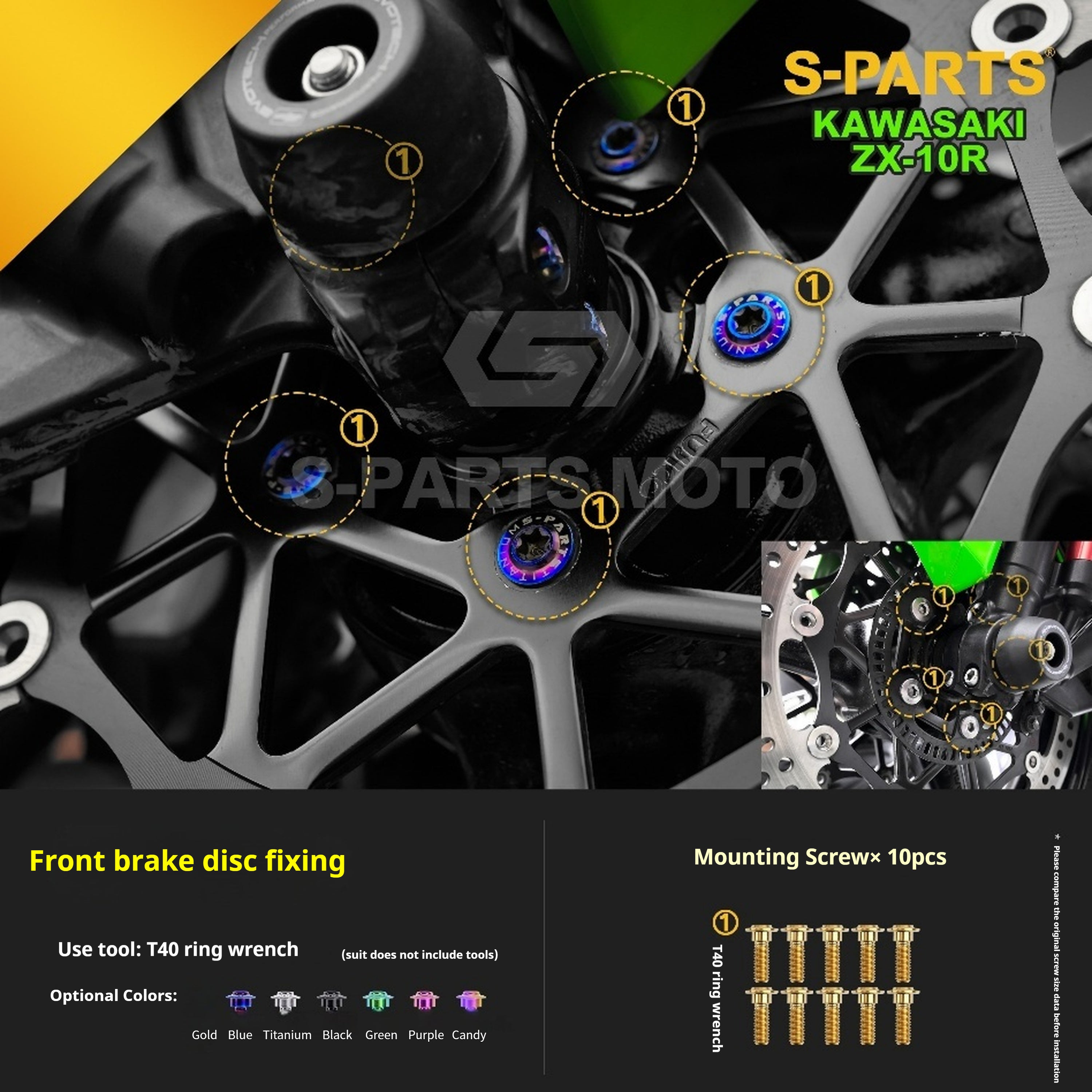 SPARTS Titanium Screw Set for Kawasaki ZX-10R 2023 –  CNC Titanium Upgrade Kit