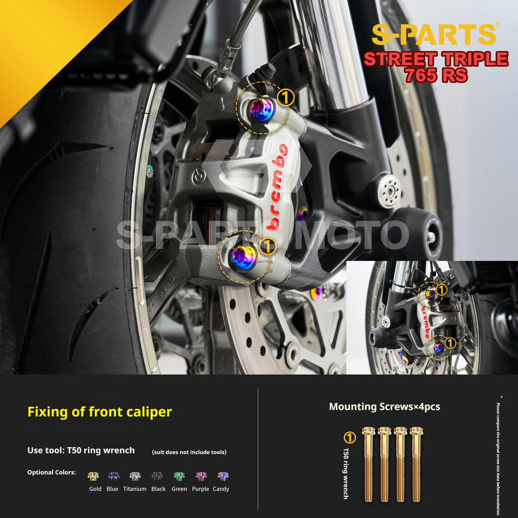 SPARTS Titanium Screw Set for Triumph Street Triple RS –CNC Titanium Upgrade Kit