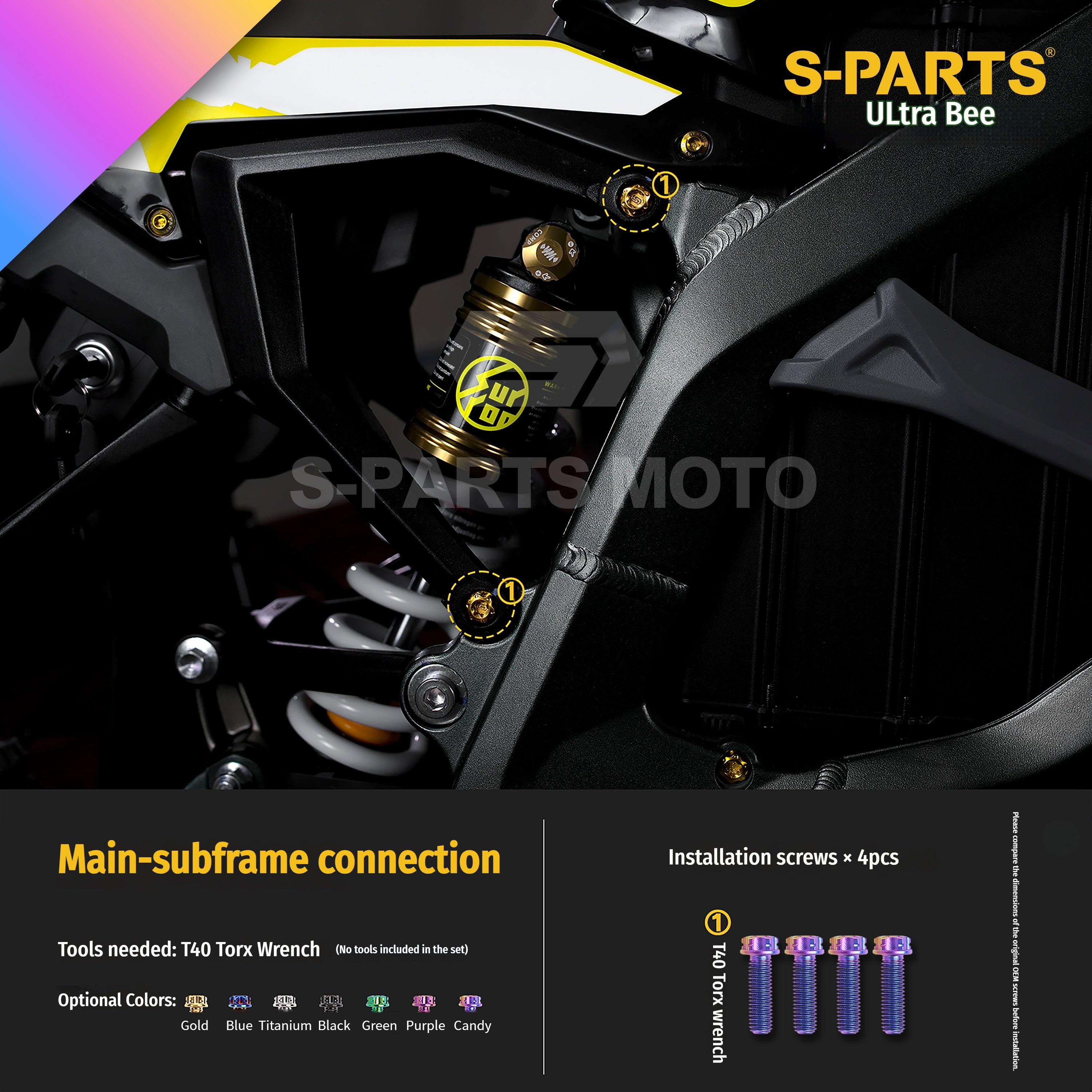 SPARTS Titanium Bolt Kit for Ultra Bee | Full Motorcycle Upgrade Set--candy