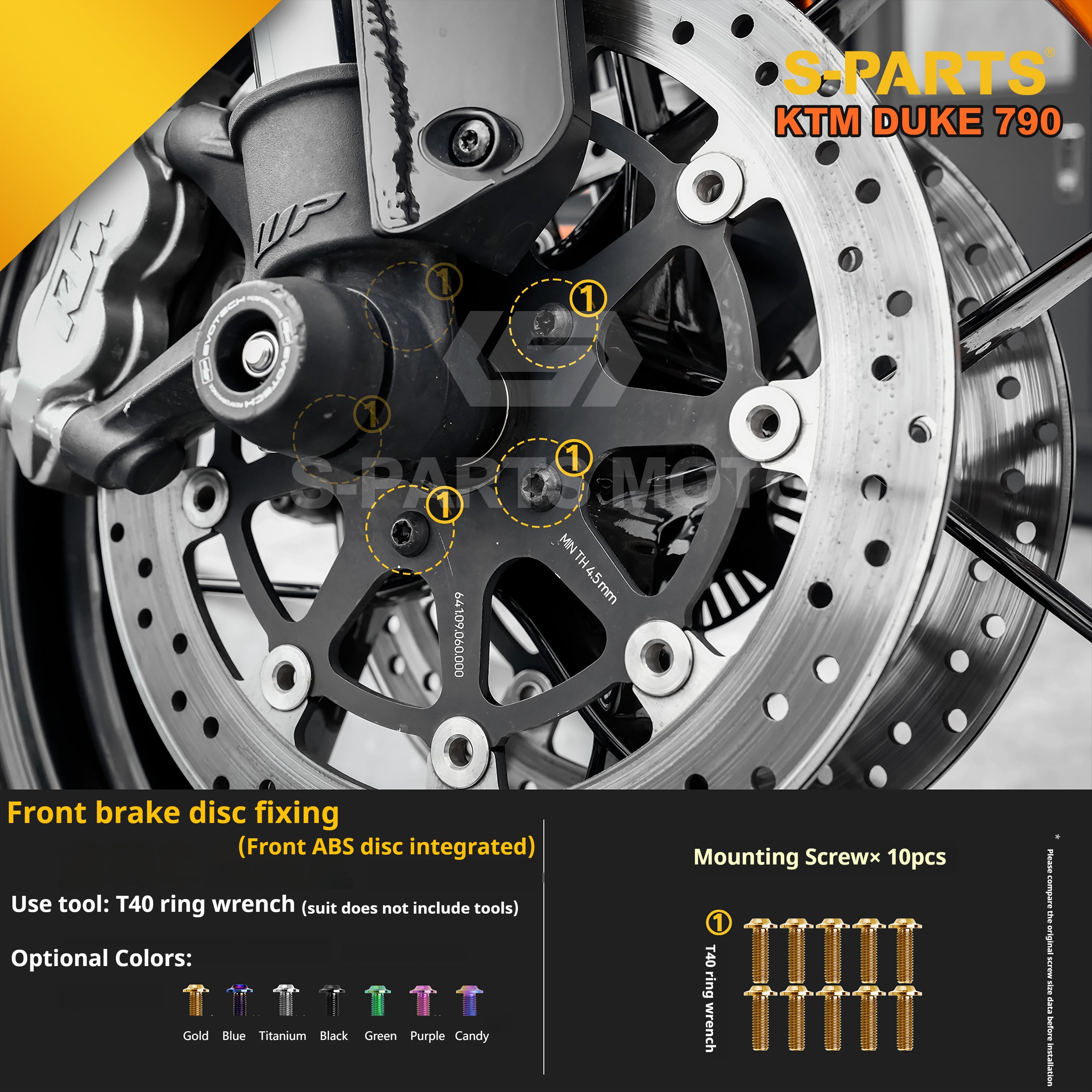 SPARTS TC4 Titanium Bolt Kit Compatible with KTM DUKE 790 – Full Motorcycle Fastener Upgrade