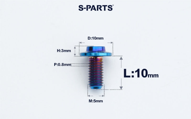 SPARTS A3 Countersunk Head M5 D10 Titanium Bolt TC4 Motorcycle & E-Bike Custom Fastener