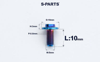 SPARTS A3 Countersunk Head M5 D10 Titanium Bolt TC4 Motorcycle & E-Bike Custom Fastener